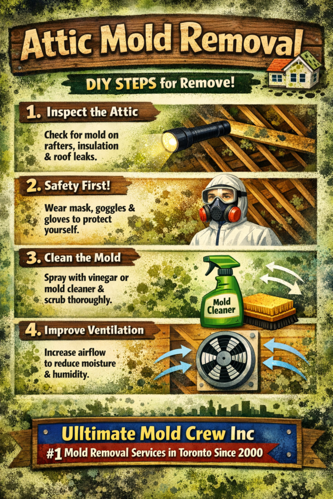 attic mold removal guide infographic diy