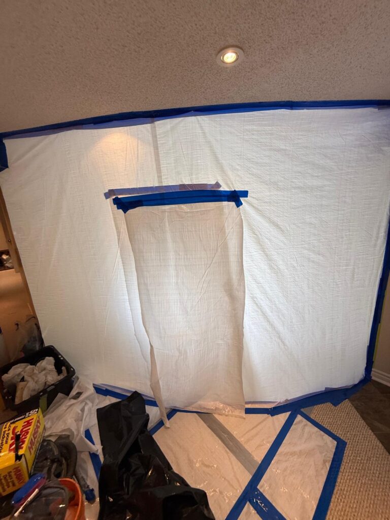 3 Exterior Water damage causing mold - during removal process photo