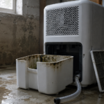 Dehumidifier maintenance in a damp basement